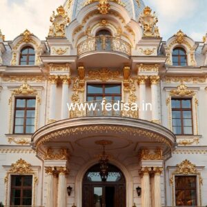 Luxury Resort Front Elevation with Glass No-5909