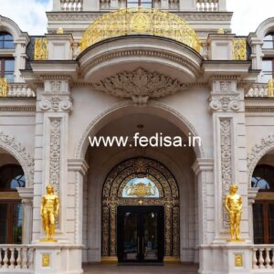 Luxury Hotel Elevation Design with Marble Texture No-5921