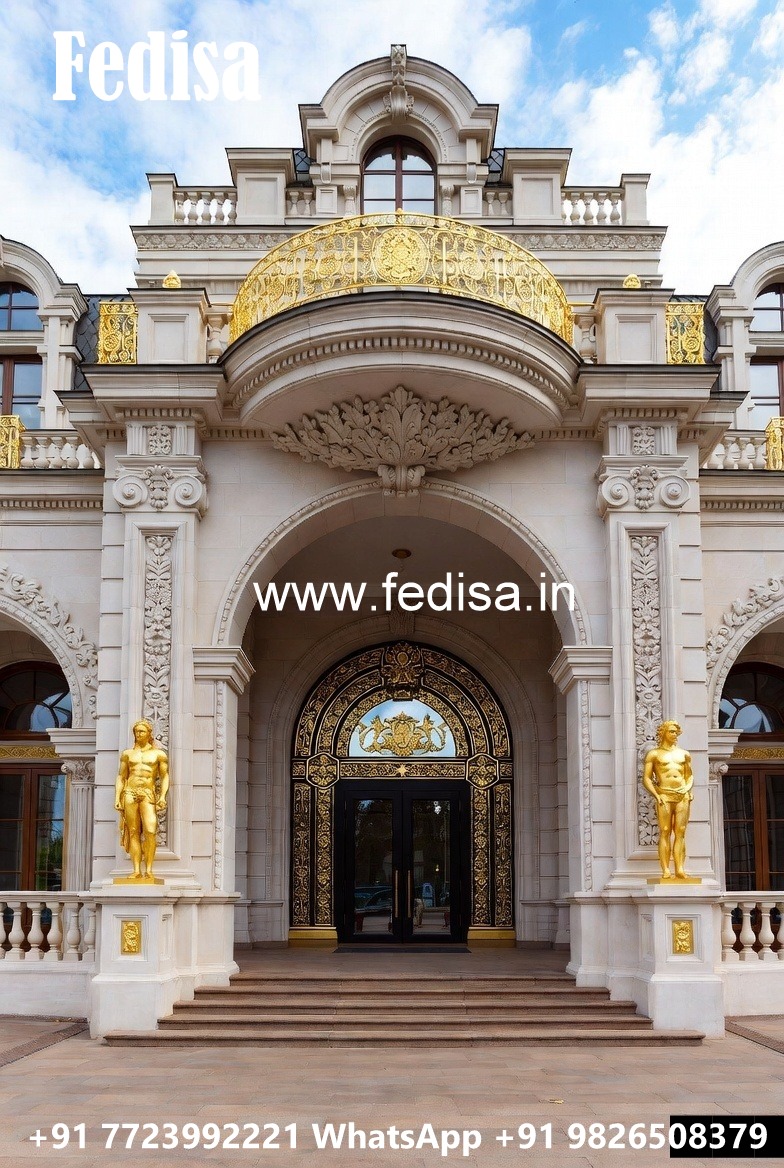 Luxury Hotel Elevation Design with Marble Texture No-5921