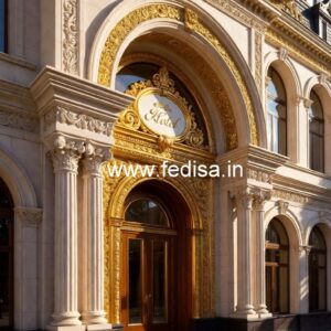 Modern Luxury Hotel Exterior with Stone Finish No-5962