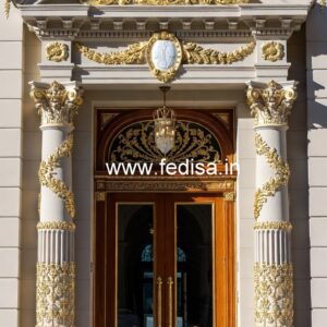 Hotel Entrance Gate Design with Brass and Glass Finish No-6010