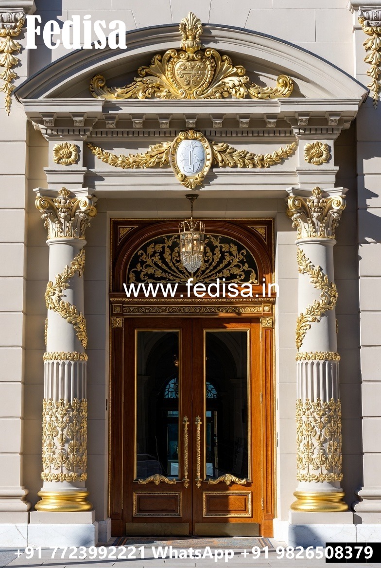 Hotel Entrance Gate Design with Brass and Glass Finish No-6010