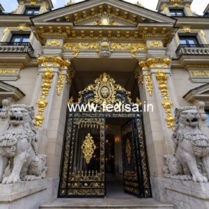 Hotel Main Entrance Gate Design with Decorative Panels No-6037
