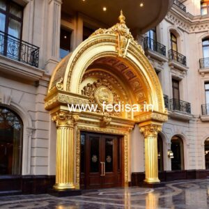 Elegant Hotel Main Gate Design with Artistic Finish No-6074