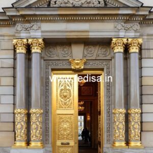 Hotel Main Gate Design with Decorative Metalwork No-6080