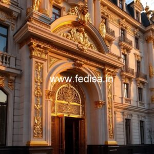 Hotel Entrance Gate Design with Elegant Landscaping No-6082