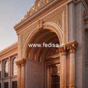 Luxury Hotel Front Gate Design with Glass Panels No-6089