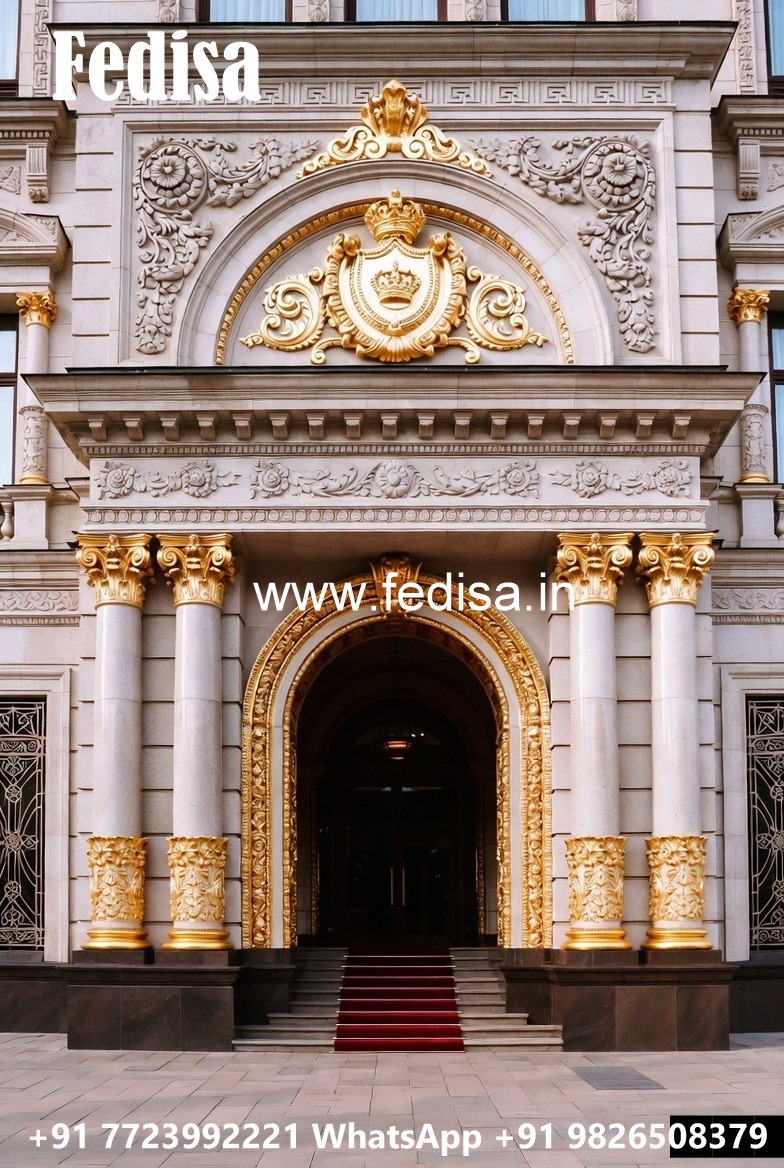 Stylish Hotel Exterior Elevation with Glass Finish No-6148