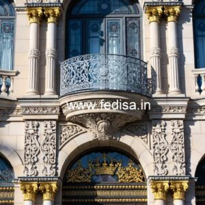 Hotel Elevation Design with Stone Cladding Style No-6154