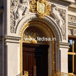 Hotel Front Exterior Design with Artistic Touch No-6171