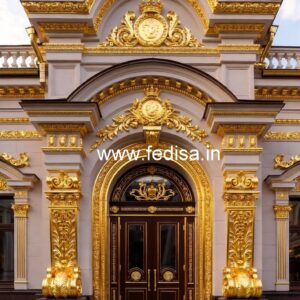 Hotel Elevation Design with Modern Structural Style No-6173