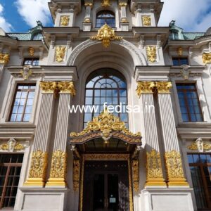 Hotel Elevation Design with Elegant Exterior Finish No-6197
