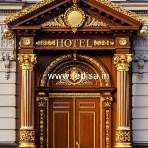 Luxury Hotel Exterior with Glass Facade No-6422