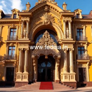 Luxury Hotel Front Design with Glass Panels No-6448