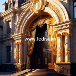 Luxury Resort Front Elevation with Glass No-6509