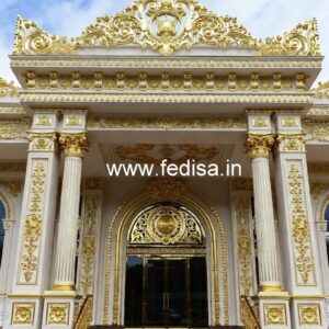 Luxury Hotel Elevation Design with Marble Texture No-6521