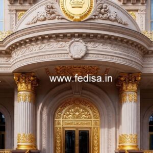 Luxury Hotel Front View with Elegant Lighting No-6550