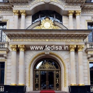 Luxury Hotel Front Elevation with Artistic Appeal No-6577