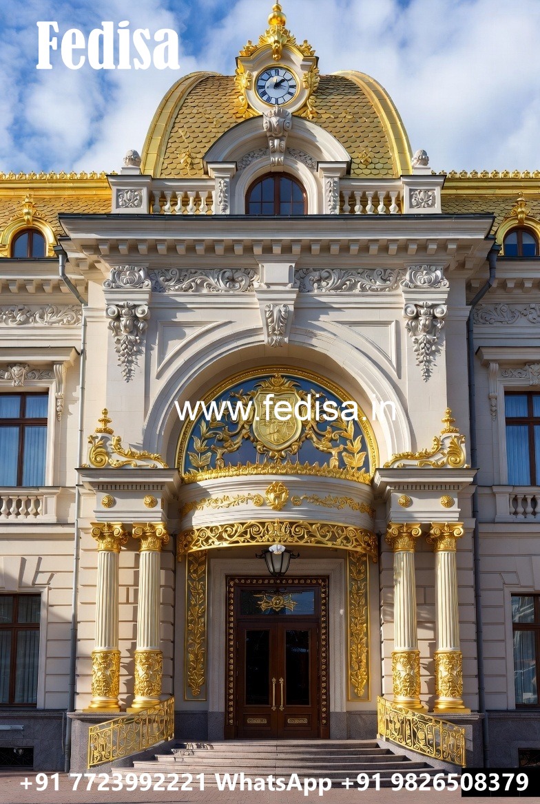 Hotel Entrance Gate Design with Brass and Glass Finish No-6610