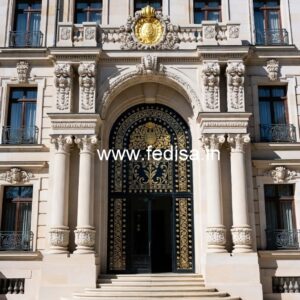 Luxury Hotel Gate Design with Artistic Detailing No-6631