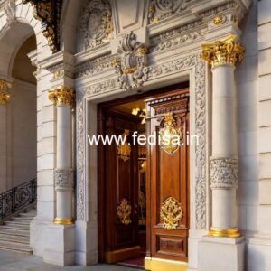 Stylish Hotel Main Gate Design for Elegant Entry No-6646
