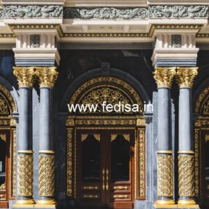 Hotel Entrance Gate Design with Wooden Elements No-6651