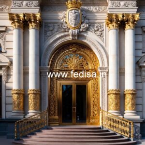 Hotel Front Gate Design with Stylish Facade No-6661