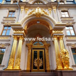 Luxury Hotel Entrance Gate Design with Golden Finish No-6670