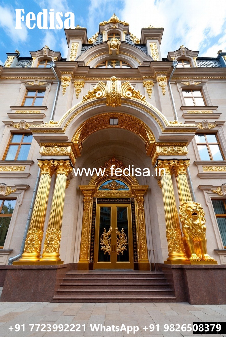Luxury Hotel Entrance Gate Design with Golden Finish No-6670