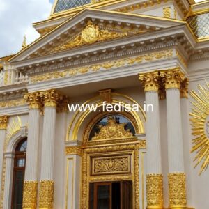 Hotel Main Gate Design with Decorative Metalwork No-6680