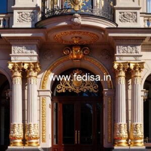Elegant Hotel Gate Design with Brass Detailing No-6686