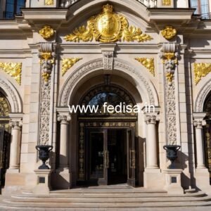 Hotel Front Elevation Design with Modern Architecture No-6720