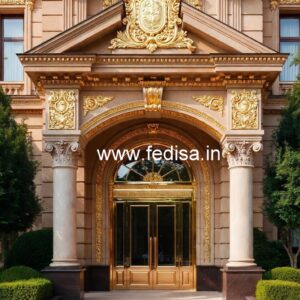 Stylish Hotel Elevation Design with LED Lighting No-6722