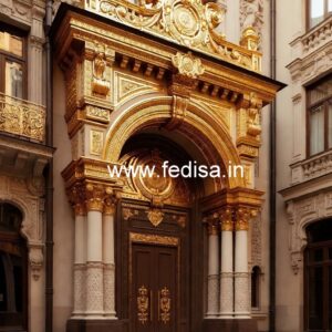 Hotel Elevation Design with Decorative Facade Panels No-6743
