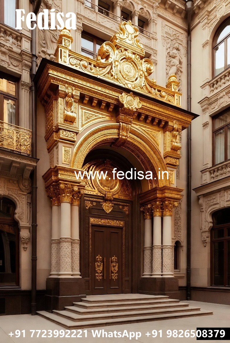 Hotel Elevation Design with Decorative Facade Panels No-6743