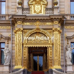 Stylish Hotel Exterior Elevation with Glass Finish No-6748