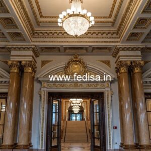 Hotel Elevation Design with Stone Cladding Style No-6754