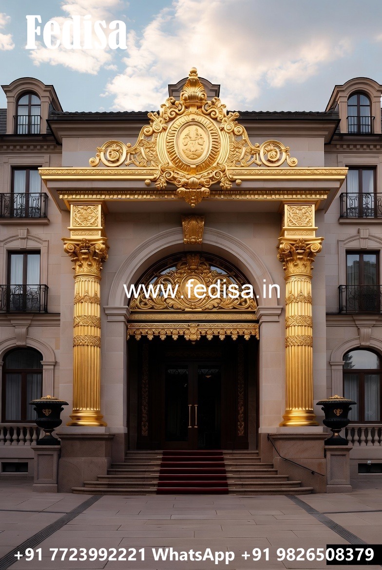 Hotel Front Elevation Design with Decorative Lighting No-6761