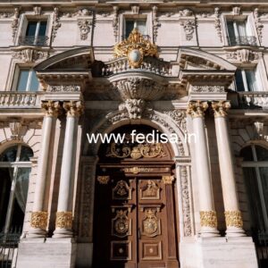 Hotel Front Exterior Design with Artistic Touch No-6771