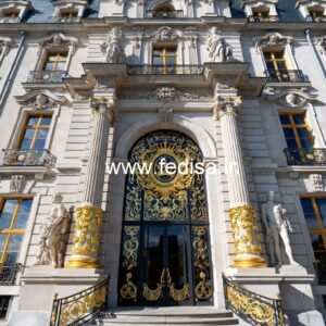 Hotel Elevation Design with Modern Structural Style No-6773