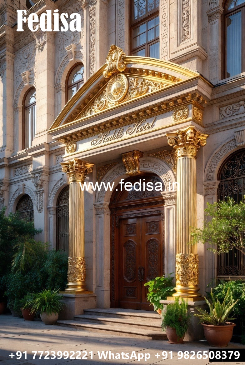 Elegant Hotel Exterior Design with Glass Panels No-6779