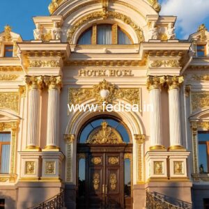 Stylish Hotel Exterior Elevation for Resorts No-6795