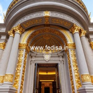 Hotel Elevation Design with Elegant Exterior Finish No-6797