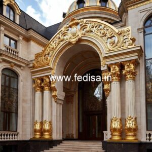 Elegant Hotel Elevation Design with Luxury Appeal No-7063