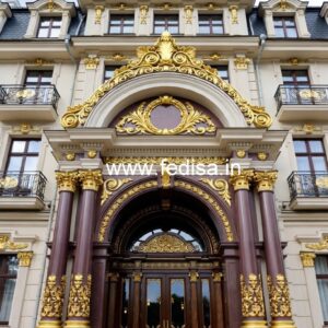 Stylish Luxury Resort Front Elevation No-7099