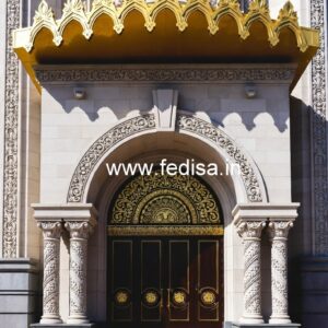 Modern Luxury Hotel Exterior with Stone Finish No-7162