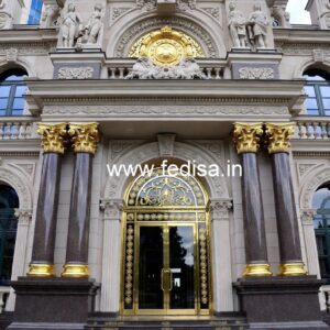 Luxury Hotel Front Elevation with Artistic Appeal No-7177