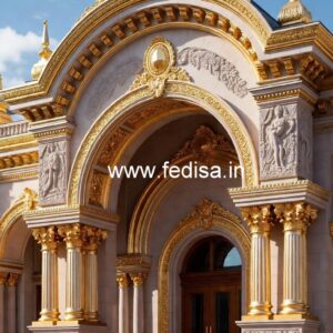 Hotel Entrance Gate Design with Wooden Elements No-7251