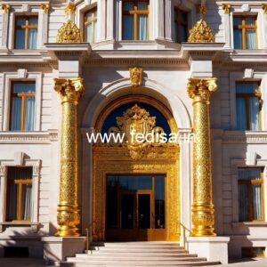 Hotel Main Gate Design with Decorative Metalwork No-7280