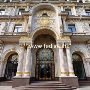 Hotel Elevation Design with Glass and Lighting No-7311
